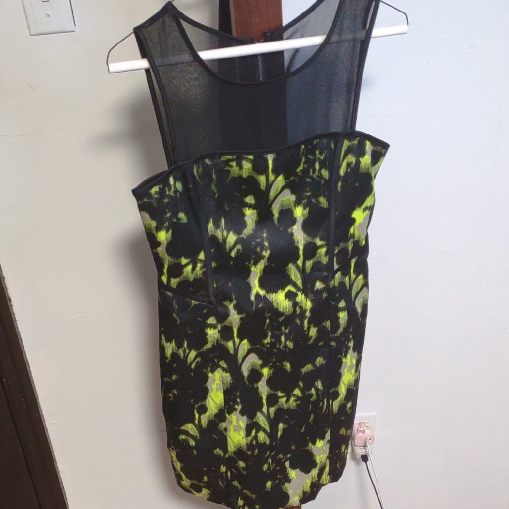 Reflective Athletic Dress- Black and Green Floral Design